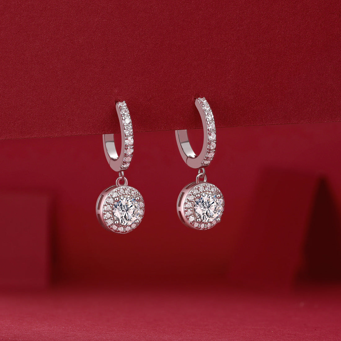Classic Moissanite and Zircon Hoop Earring