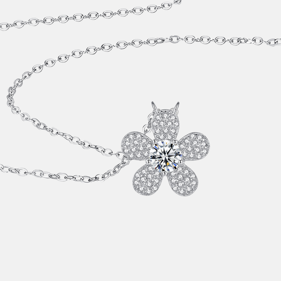 Flower Moissanite Necklace