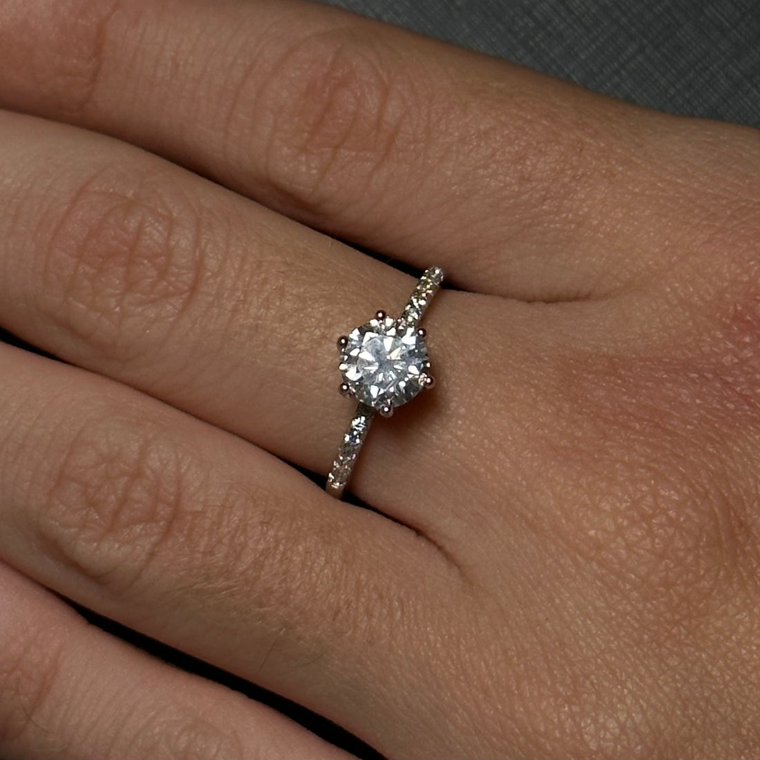 Queen Solitaire Moissanite Ring