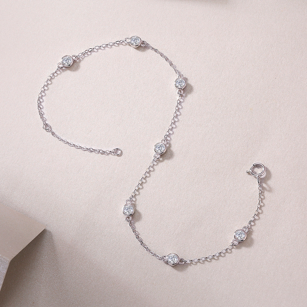 Pulseira Bezel 7 Pedras Moissanite