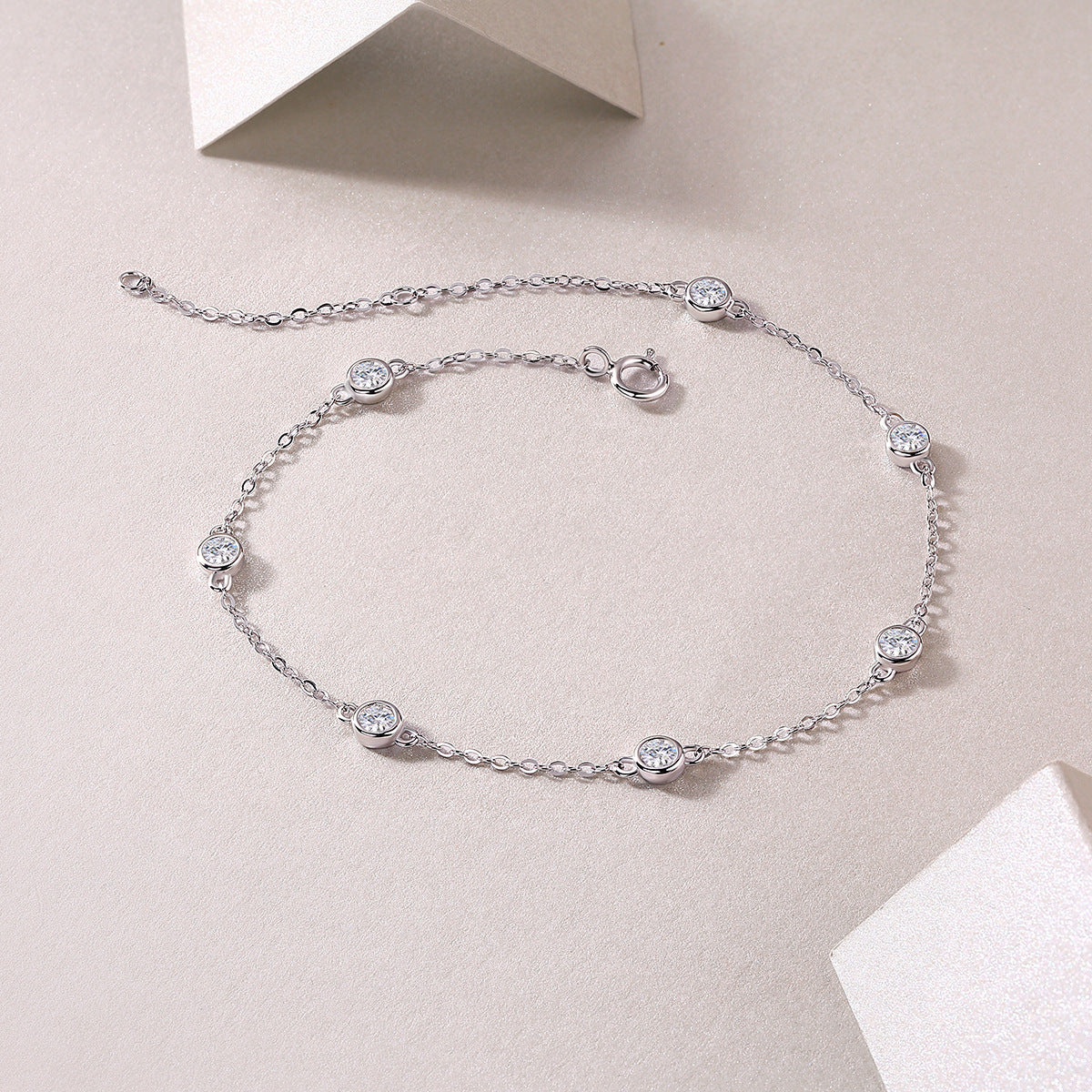 Pulseira Bezel 7 Pedras Moissanite