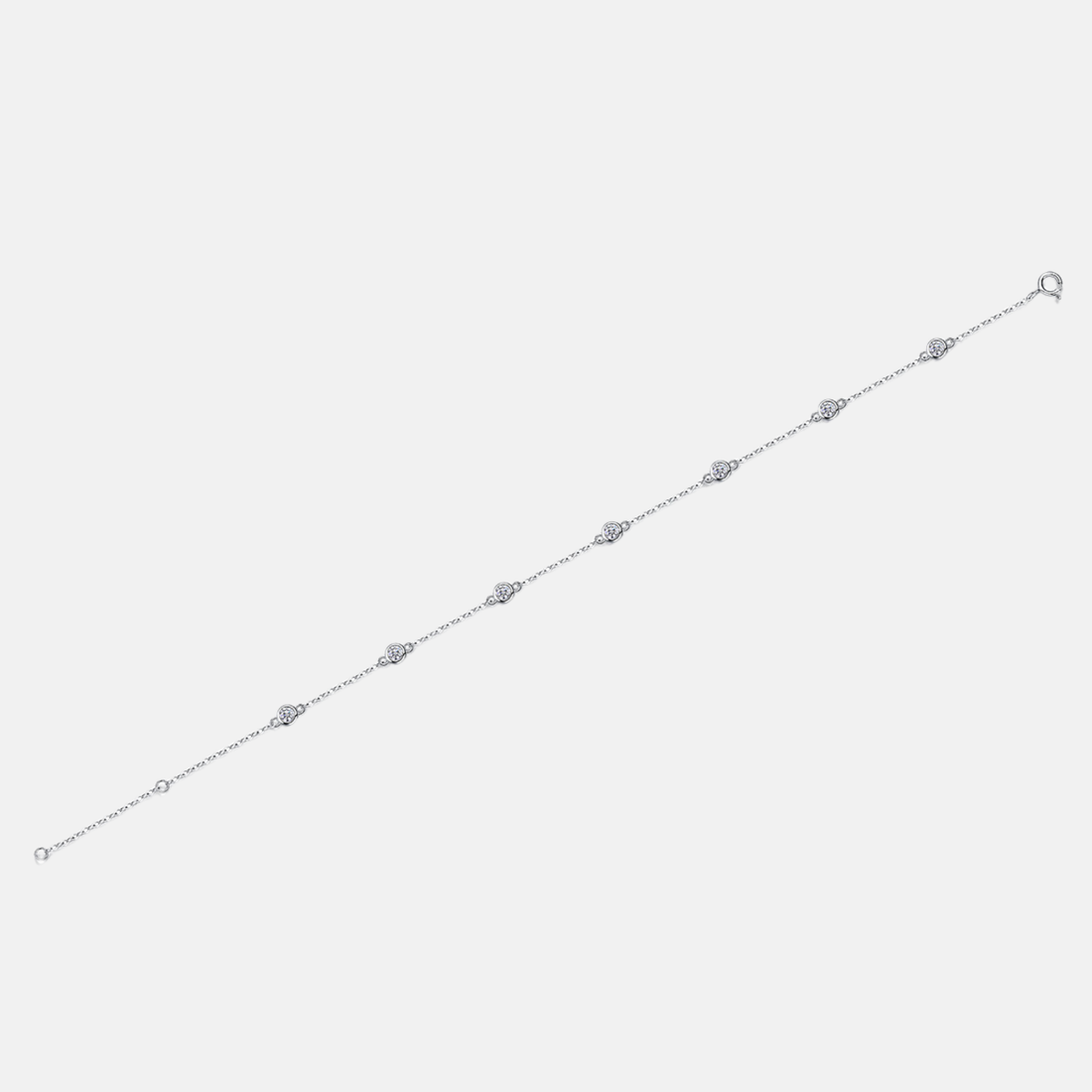 7 Stone Moissanite Bezel Bracelet