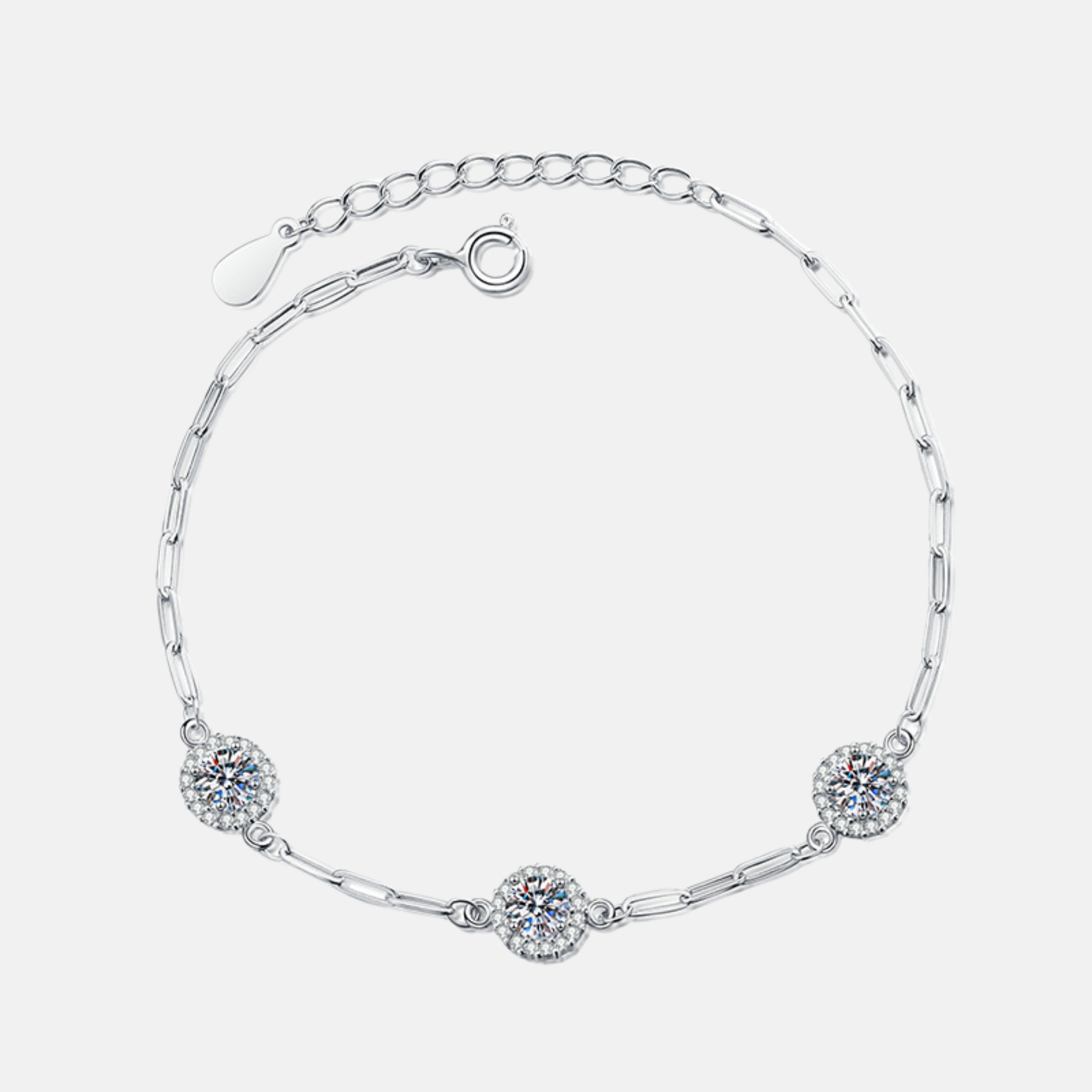 Classic Chain Bracelet with Moissanite and Zirconias