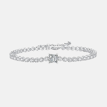 Classic Princess Moissanite and Zircon Bracelet