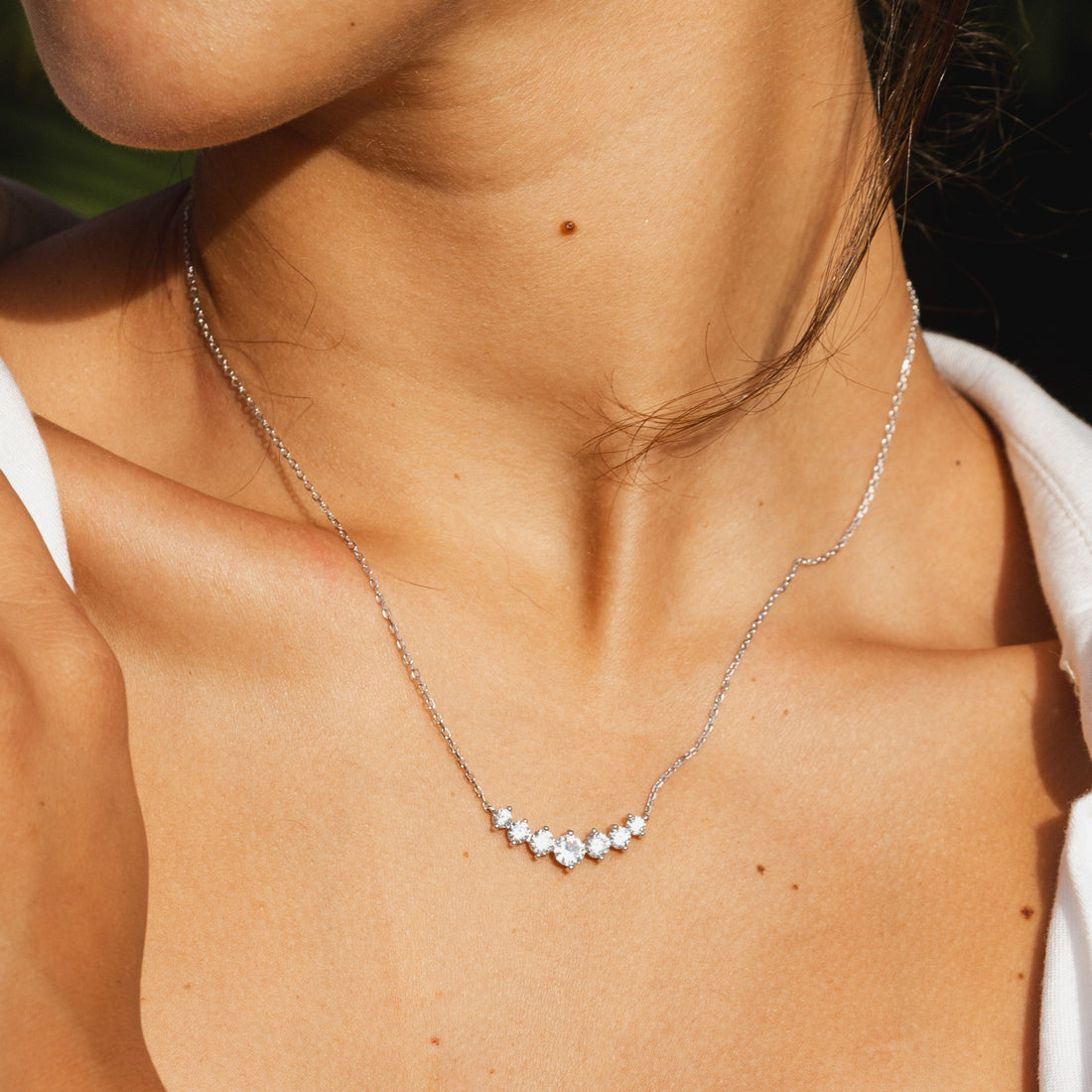 7 Stone Moissanite Necklace