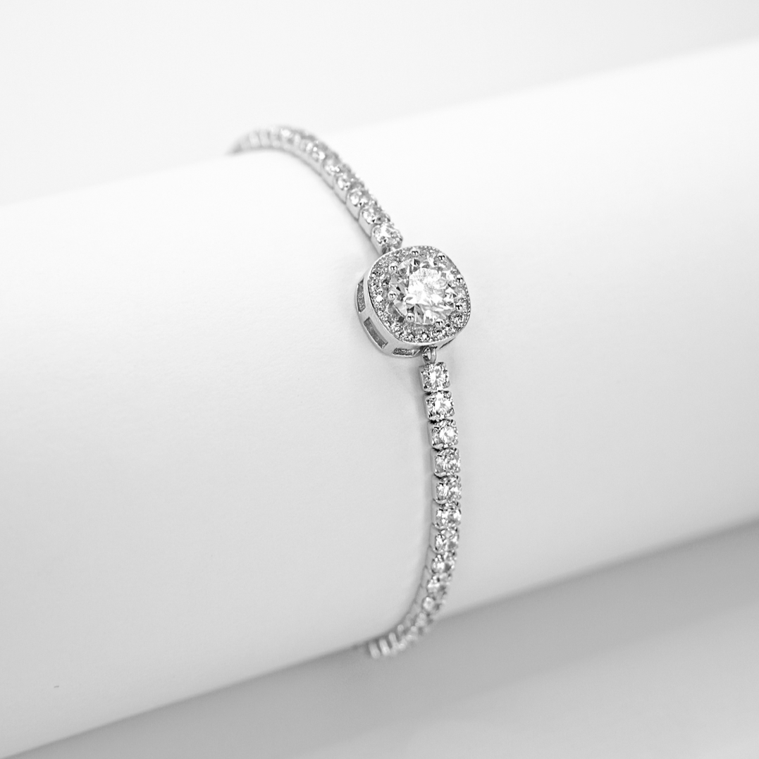 Classic Moissanite and Zirconia Bracelet
