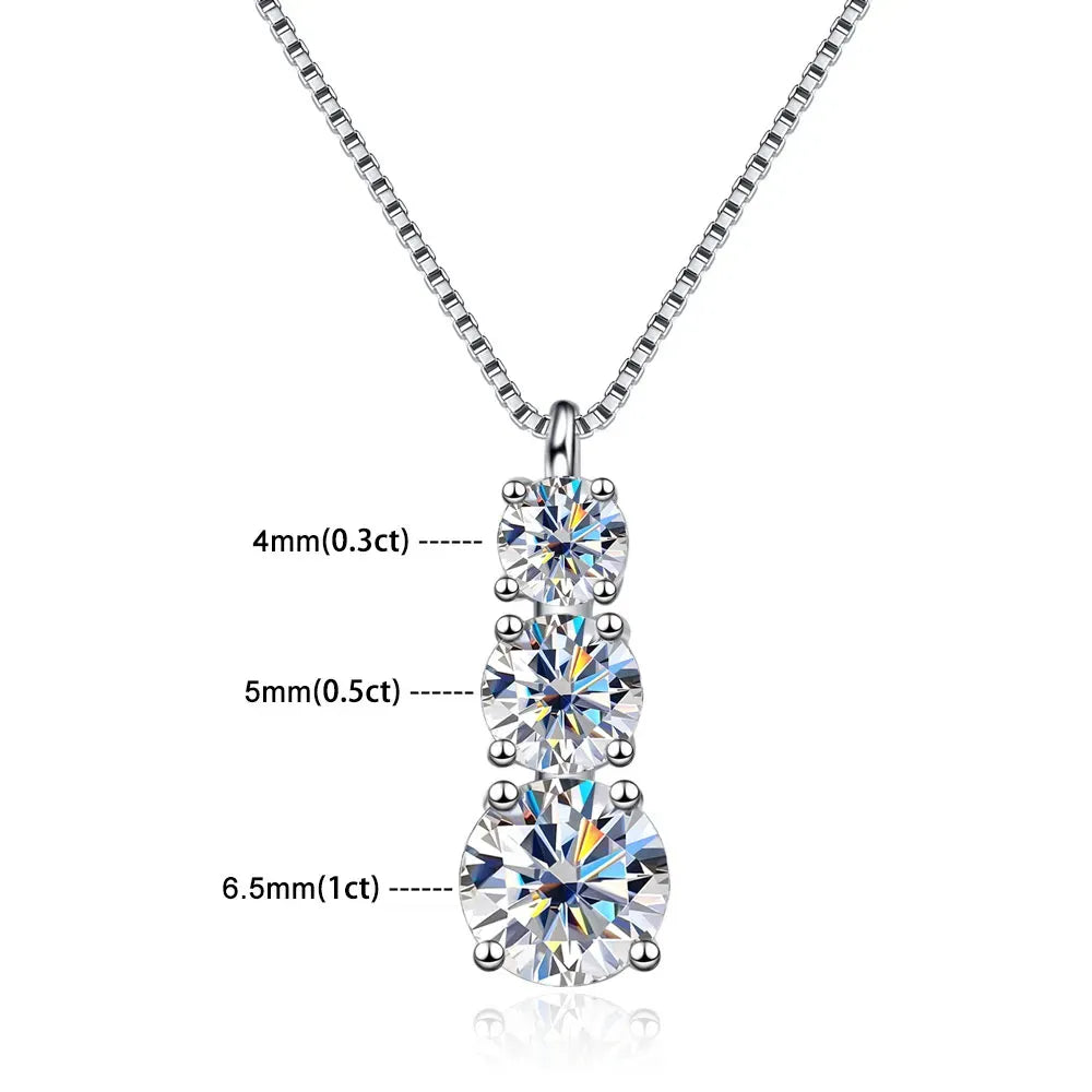 Moissanite Crescent Necklace
