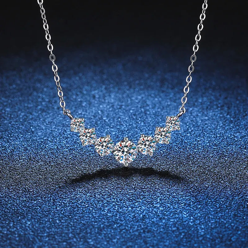 7 Stone Moissanite Necklace