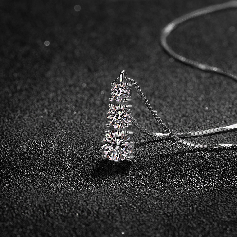 Moissanite Crescent Necklace